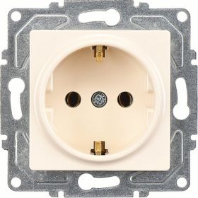 Günsan Elektrik 01401200-100138 Eqona Çocuk Korumalı Kapaklı Krem Topraklı Priz
