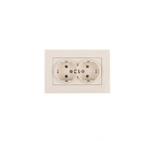 Günsan Elektrik 01401200-100150 Eqona İkili Krem Topraklı Priz