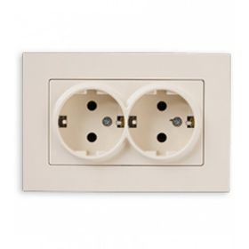 Günsan Elektrik 01401200-100150 Eqona İkili Krem Topraklı Priz