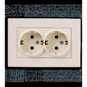 Günsan Elektrik 01401200-100150 Eqona İkili Krem Topraklı Priz