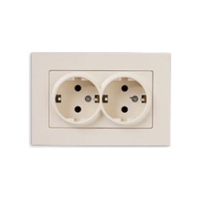 Günsan Elektrik 01401200-100150 Eqona İkili Krem Topraklı Priz