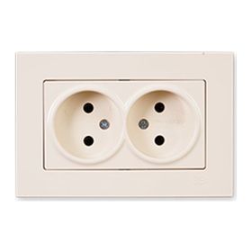Günsan Elektrik 01401200-100150 Eqona İkili Krem Topraklı Priz