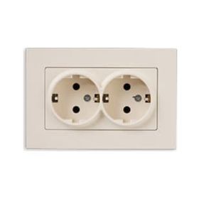 Günsan Elektrik 01401200-100150 Eqona İkili Krem Topraklı Priz