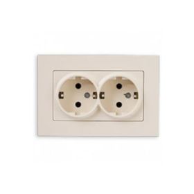 Günsan Elektrik 01401200-100150 Eqona İkili Krem Topraklı Priz