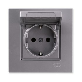 Günsan Elektrik 01401500-100117 Eqona Kapaklı Gümüş Topraklı Priz