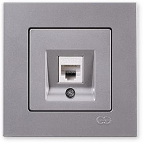 Günsan Elektrik 01401500-100130 Eqona Tekli Gümüş Data Priz