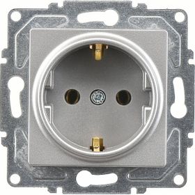 Günsan Elektrik 01401500-100138 Eqona Çocuk Korumalı Kapaklı Gümüş Topraklı Priz
