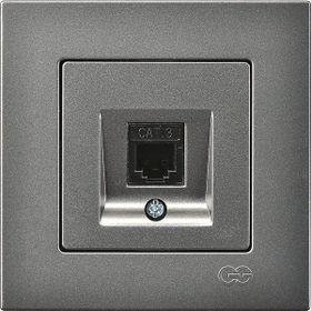 Günsan Elektrik 01401700-100138 Eqona Çocuk Korumalı Kapaklı Füme Topraklı Priz