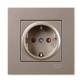 Günsan Elektrik 01402500-100116 Eqona Çocuk Korumalı Bej Topraklı Priz