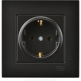 Günsan Elektrik 01403400-100116 Eqona Çocuk Korumalı Siyah Topraklı Priz