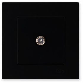 Günsan Elektrik 01403400-100172 Eqona Tekli F Konnektörlü Siyah Uydu Priz