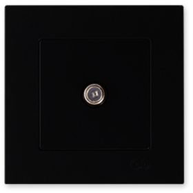 Günsan Elektrik 01403400-100172 Eqona Tekli F Konnektörlü Siyah Uydu Priz