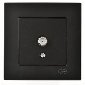 Günsan Elektrik 01403400-100172 Eqona Tekli F Konnektörlü Siyah Uydu Priz