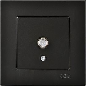 Günsan Elektrik 01403400-100172 Eqona Tekli F Konnektörlü Siyah Uydu Priz