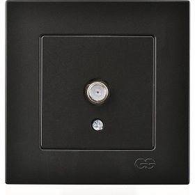 Günsan Elektrik 01403400-100172 Eqona Tekli F Konnektörlü Siyah Uydu Priz