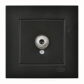Günsan Elektrik 01403400-100172 Eqona Tekli F Konnektörlü Siyah Uydu Priz