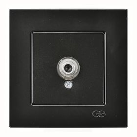 Günsan Elektrik 01403400-100172 Eqona Tekli F Konnektörlü Siyah Uydu Priz