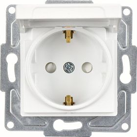 Günsan Elektrik 01409300-100138 Eqona Çocuk Korumalı Kapaklı Fildişi Beyazı Topraklı Priz