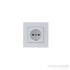 Günsan Elektrik 01409300-100150 Eqona İkili Fildişi Beyazı Topraklı Priz