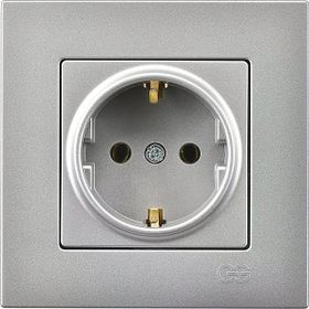 Günsan Elektrik Eqona Gümüş Topraklı Priz