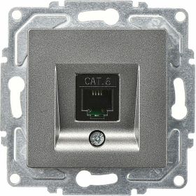 Günsan Elektrik Eqona Tekli Data Prizi RJ45 Cat6 Füme Mekanizma