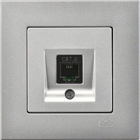 Günsan Elektrik Eqona Tekli Data Prizi RJ45 Cat6 Gümüş Mekanizma