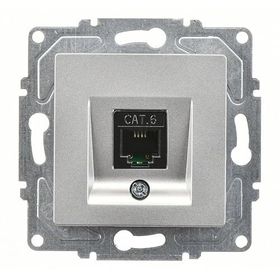 Günsan Elektrik Eqona Tekli Data Prizi RJ45 Cat6 Gümüş Mekanizma