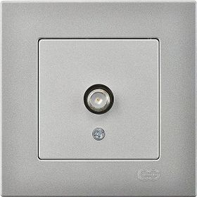 Günsan Elektrik F Konnektörlü Eqona Gümüş Tekli Uydu Prizi