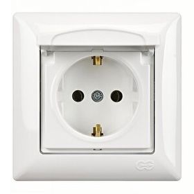 Günsan Elektrik Visage Beyaz Kapaklı Topraklı Priz