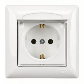 Günsan Elektrik Visage Beyaz Kapaklı Topraklı Priz