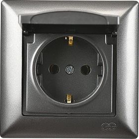 Günsan Elektrik Visage Füme Kapaklı Topraklı Priz