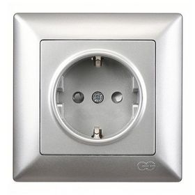 Günsan Elektrik Visage Gümüş Çocuk Korumalı Topraklı Priz