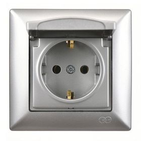 Günsan Elektrik Visage Gümüş Kapaklı Topraklı Priz