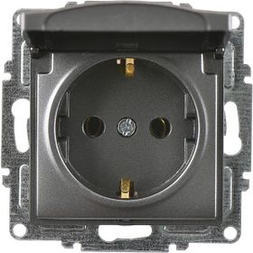 Günsan Elektrik Visage Kapaklı Topraklı Priz Füme Mekanizma