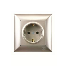 Günsan Elektrik Visage Metalik Bej Topraklı Priz