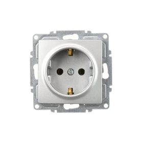 Günsan Elektrik Visage Topraklı Gümüş Priz Mekanizma