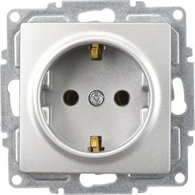 Günsan Elektrik Visage Topraklı Gümüş Priz Mekanizma