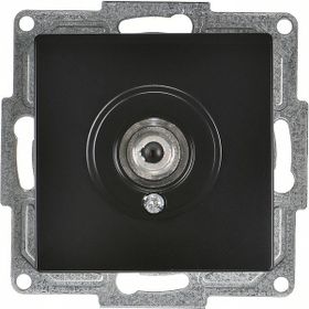 Günsan Elektrik Visage Tv Prizi Geçişli Sonlu Metalik Siyah Mekanizma