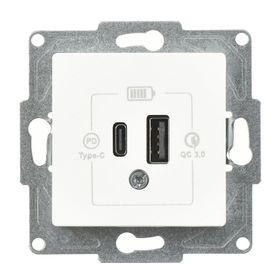 Günsan Eqona 2 Çıkışlı Usb Beyaz Şarj Prizi Mekanizma
