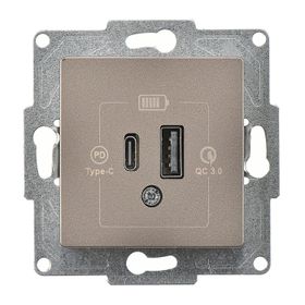 Günsan EQONA 20W Type-C + Type-A Mocha 2 Çıkışlı USB Şarj Prizi