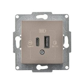 Günsan EQONA 20W Type-C + Type-A Mocha 2 Çıkışlı USB Şarj Prizi