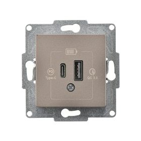 Günsan EQONA 20W Type-C + Type-A Mocha 2 Çıkışlı USB Şarj Prizi