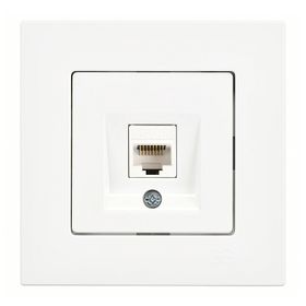 Günsan Eqona Beyaz RJ45 Cat6 Tekli Data Prizi