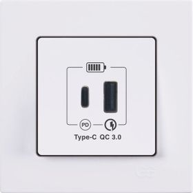 Günsan Eqona Fildişi Beyazı 2 Çıkışlı Type C + Type A 20W USB Şarj Prizi