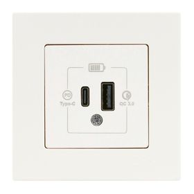 Günsan Eqona Fildişi Beyazı 2 Çıkışlı Type C + Type A 20W USB Şarj Prizi