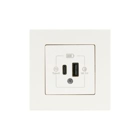 Günsan Eqona Fildişi Beyazı 2 Çıkışlı Type C + Type A 20W USB Şarj Prizi