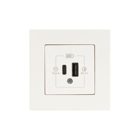 Günsan Eqona Fildişi Beyazı 2 Çıkışlı Type C + Type A 20W USB Şarj Prizi