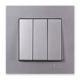Günsan Eqona Metallic Gümüş Üçlü Anahtar