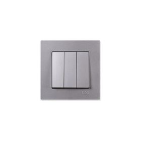 Günsan Eqona Metallic Gümüş Üçlü Anahtar