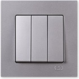 Günsan Eqona Metallic Gümüş Üçlü Anahtar